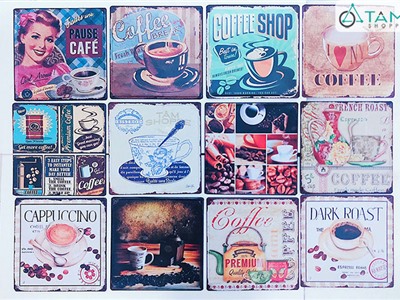 Tranh thiếc Vintage size 30x30cm số 15